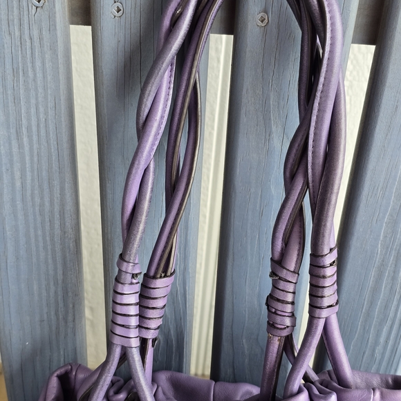 B. Makowsky Lavender Leather Shoulder Bag - Picture 7 of 16